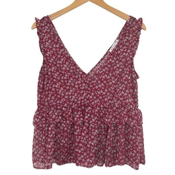 AMERICAN EAGLE OUTFITTERS Sleeveless Floral Print Ruffle Blouse Top Size… - Picture 1 of 6